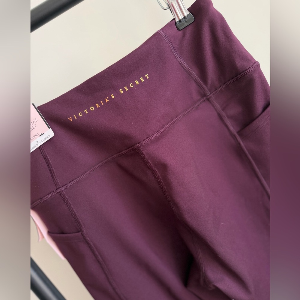 Victoria's Secret Studio 7/8 Legging | High Rise Burgundy Workout Size 8 NWT Y2K - Picture 10 of 12